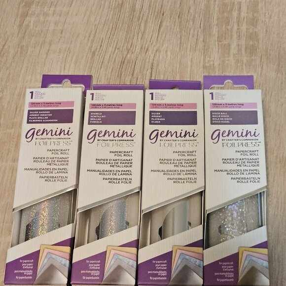 Bundle of 4 Pack Gemini Foil Press Rolls Crafter's Companion Papercraft New #5 - Picture 1 of 6